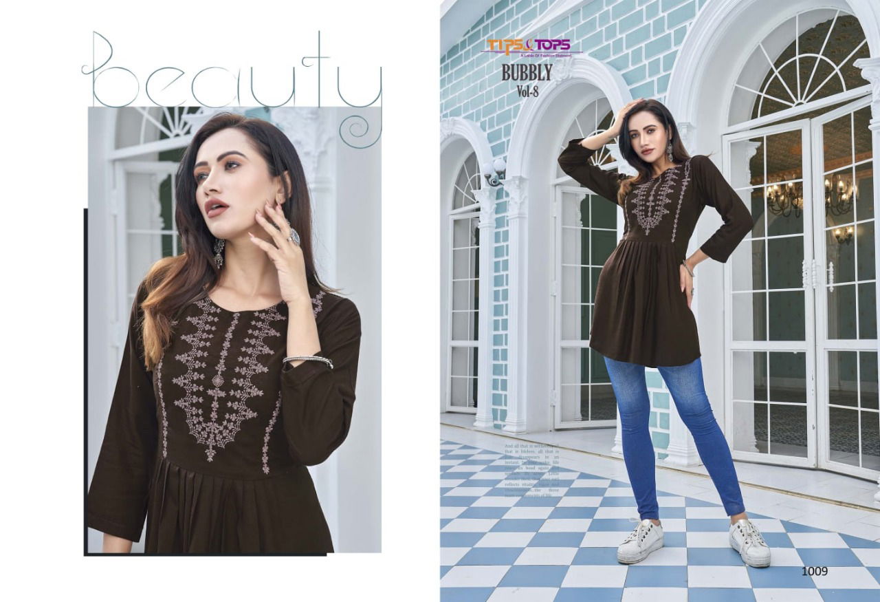 Tips Tops Bubbly 8 Fancy Ethnic Wear Wholesale Ladies Top Catalog
